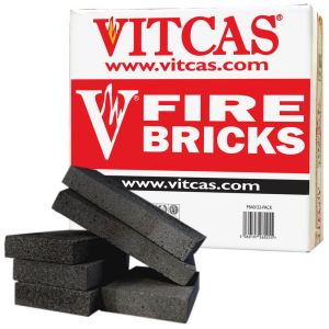 VITCAS σετ 6 μαύρων πυρότουβλων για σόμπες και τζάκια